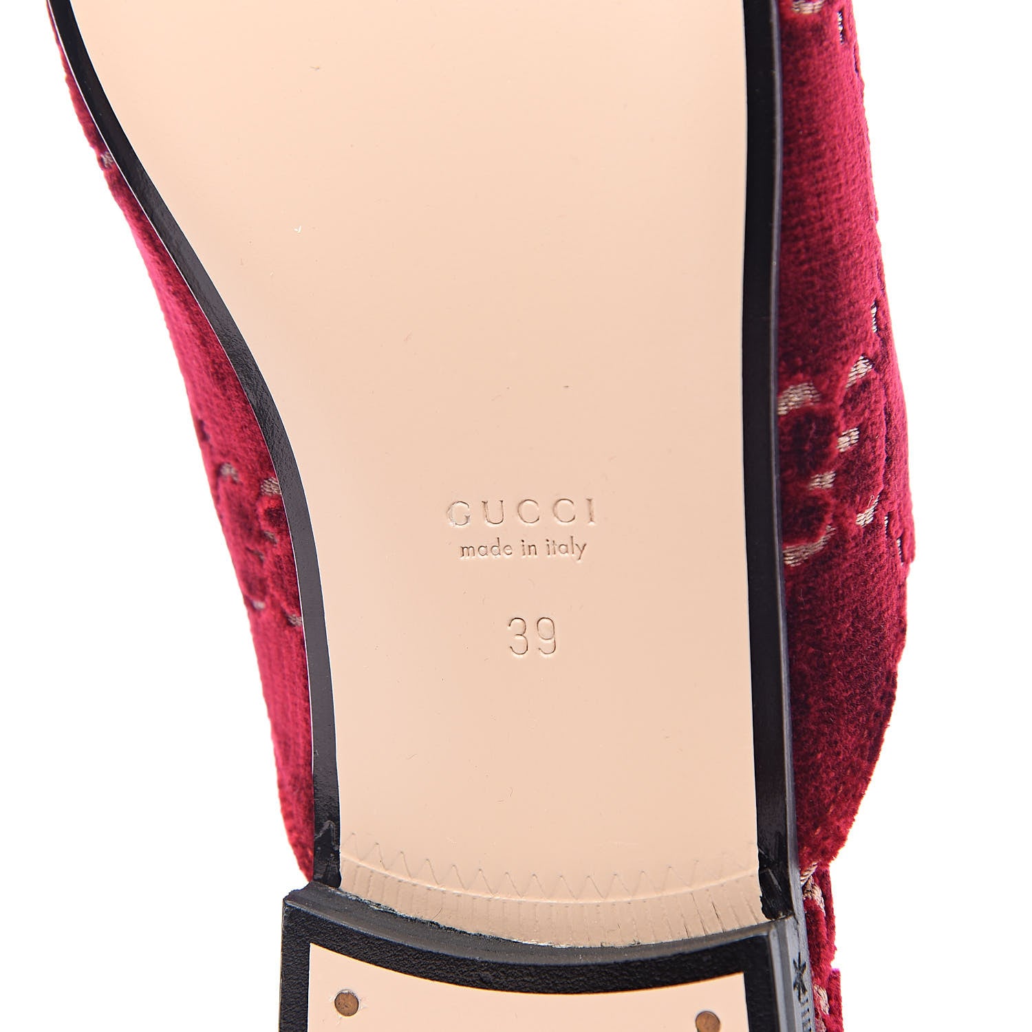 Gucci Velvet GG Monogram Womens Princetown Slippers 39 Red Cipria 6 of 8