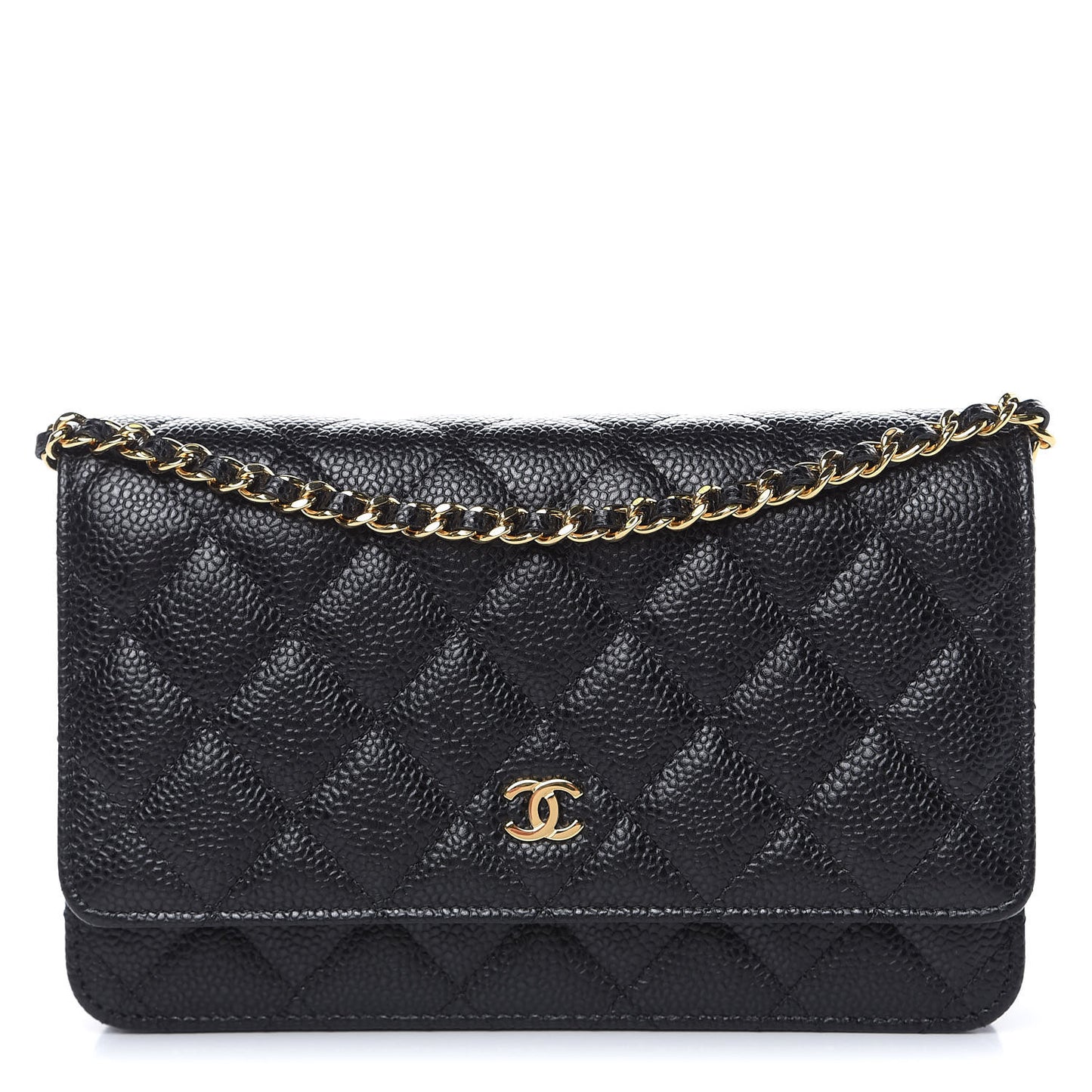 Caviar Quilted Wallet On Chain WOC Black