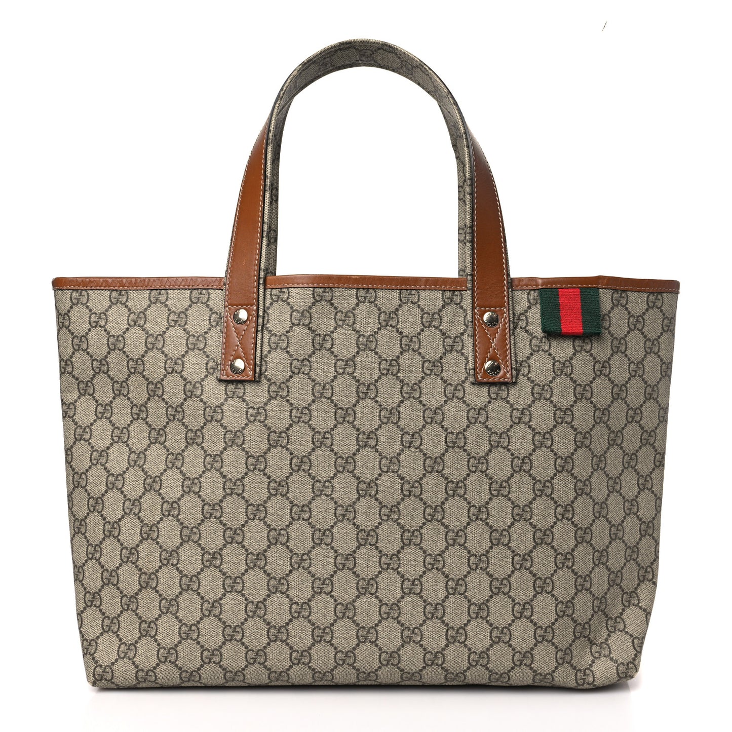 GG Plus Monogram Medium Signature Web Loop Tote Light Brown