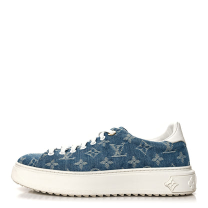 Louis Vuitton Denim Monogram Time Out Sneakers 38.5 1 of 10