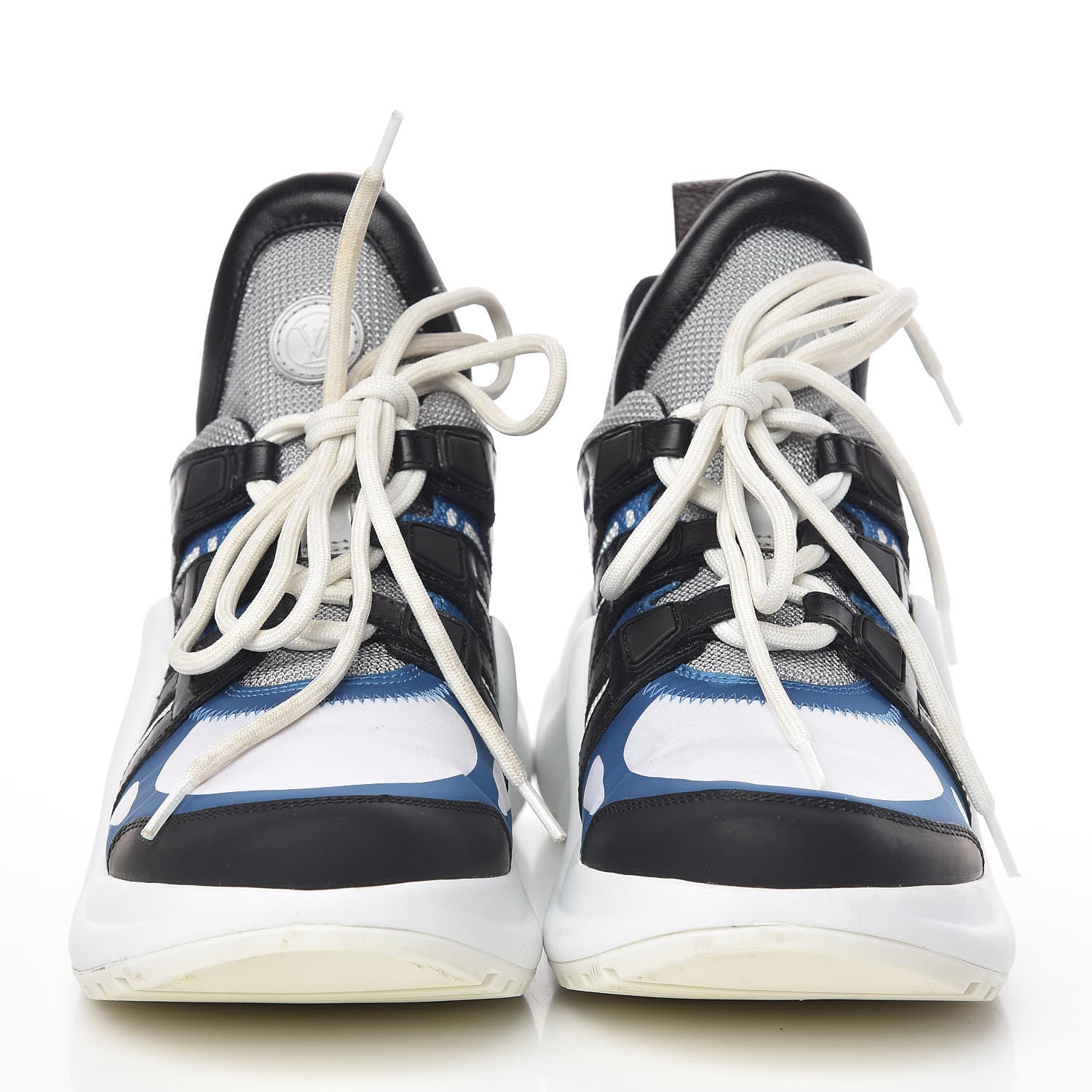 Louis Vuitton Calfskin Technical Nylon LV Archlight Sneakers 38 Blue Black Gris 2 of 17
