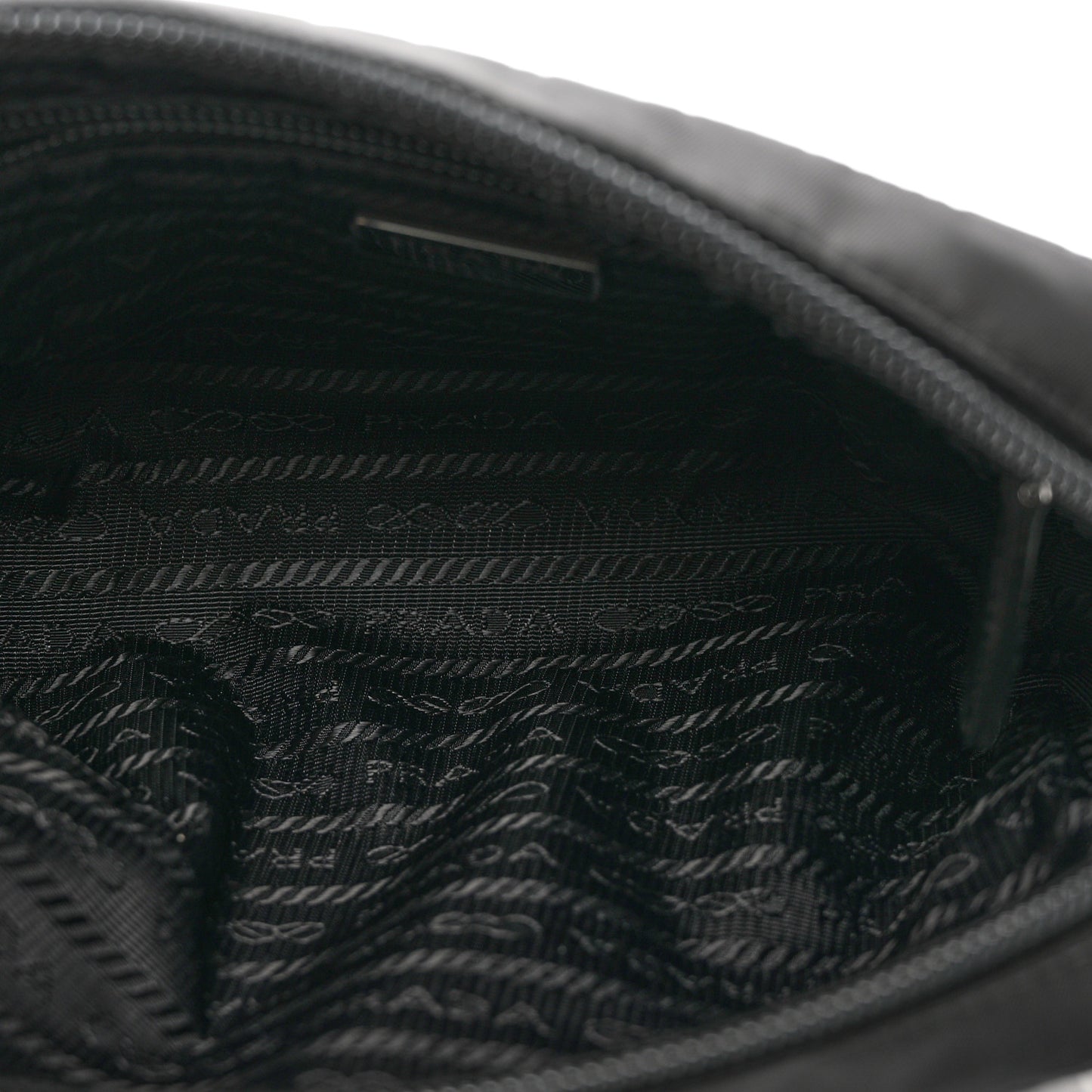 Tessuto Nylon Vela Saffiano Necessaire Wristlet Pouch Black