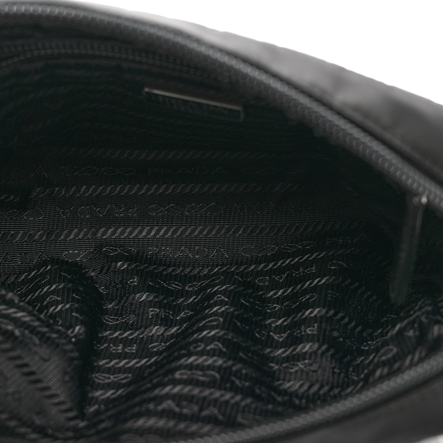 Prada Tessuto Nylon Vela Saffiano Necessaire Wristlet Pouch Black 5 of 6