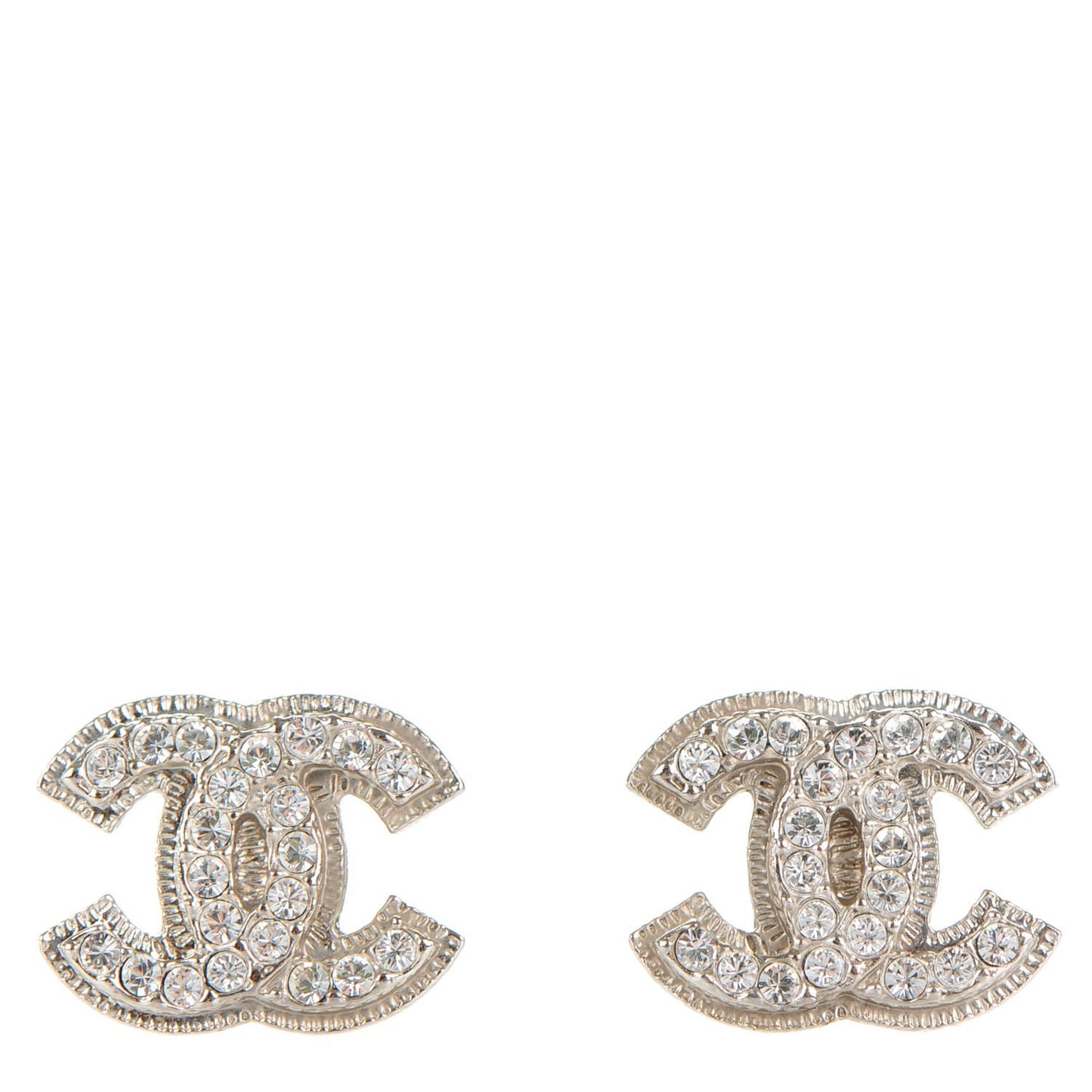 Crystal CC Earrings Silver
