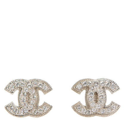 Chanel Crystal CC Earrings Silver 1 of 5
