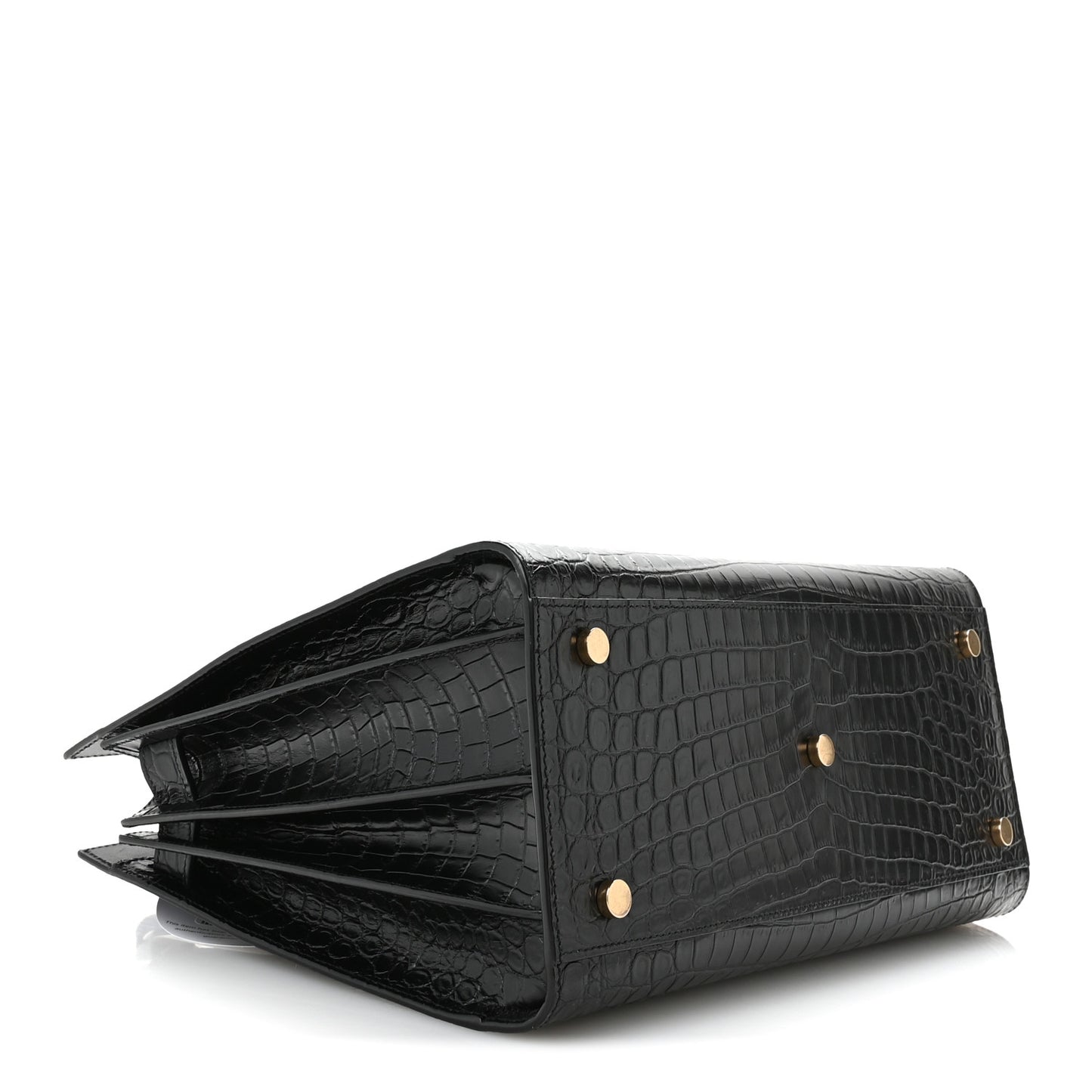 Calfskin Crocodile Embossed Small Sac de Jour Black