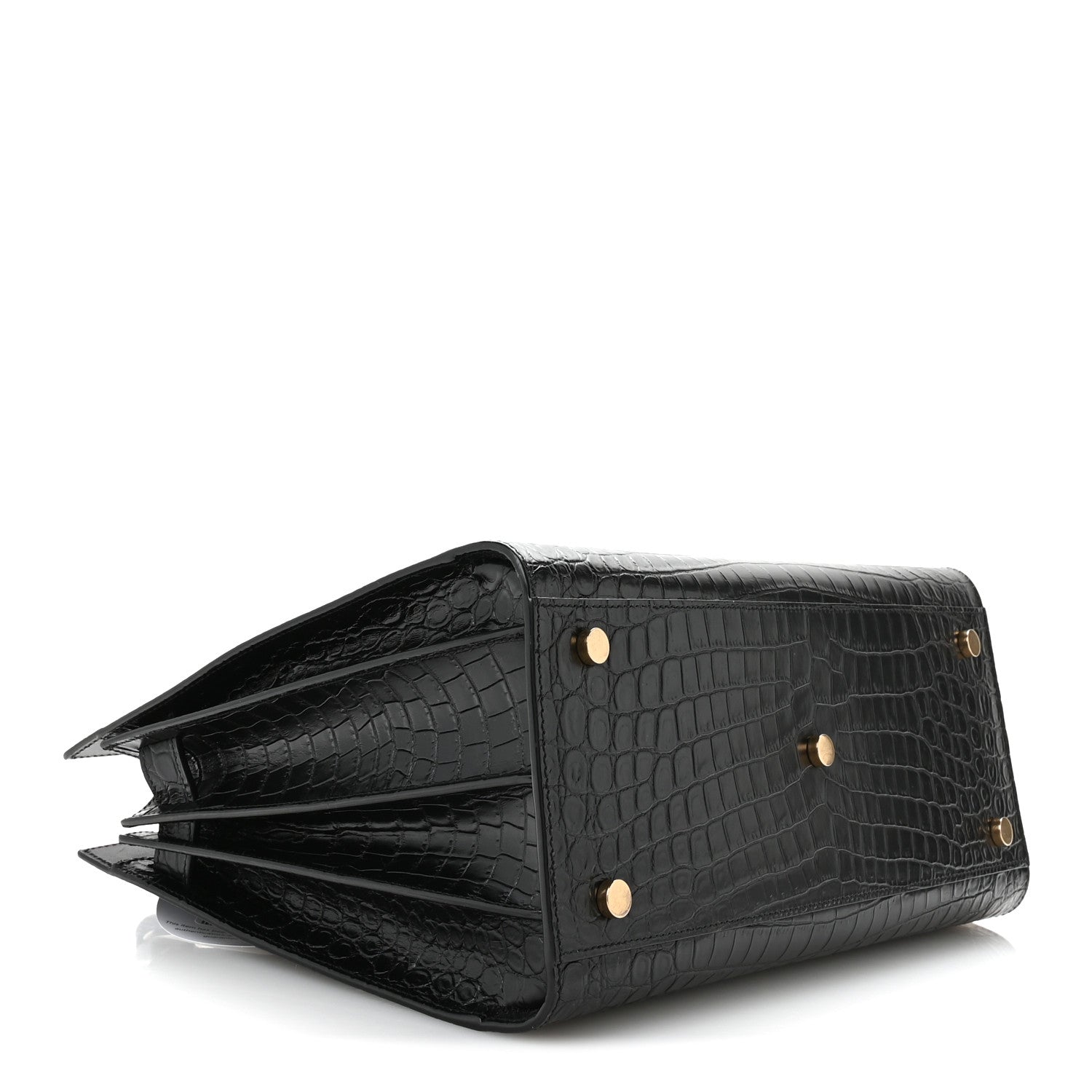 Saint Laurent Calfskin Crocodile Embossed Small Sac de Jour Black 4 of 10