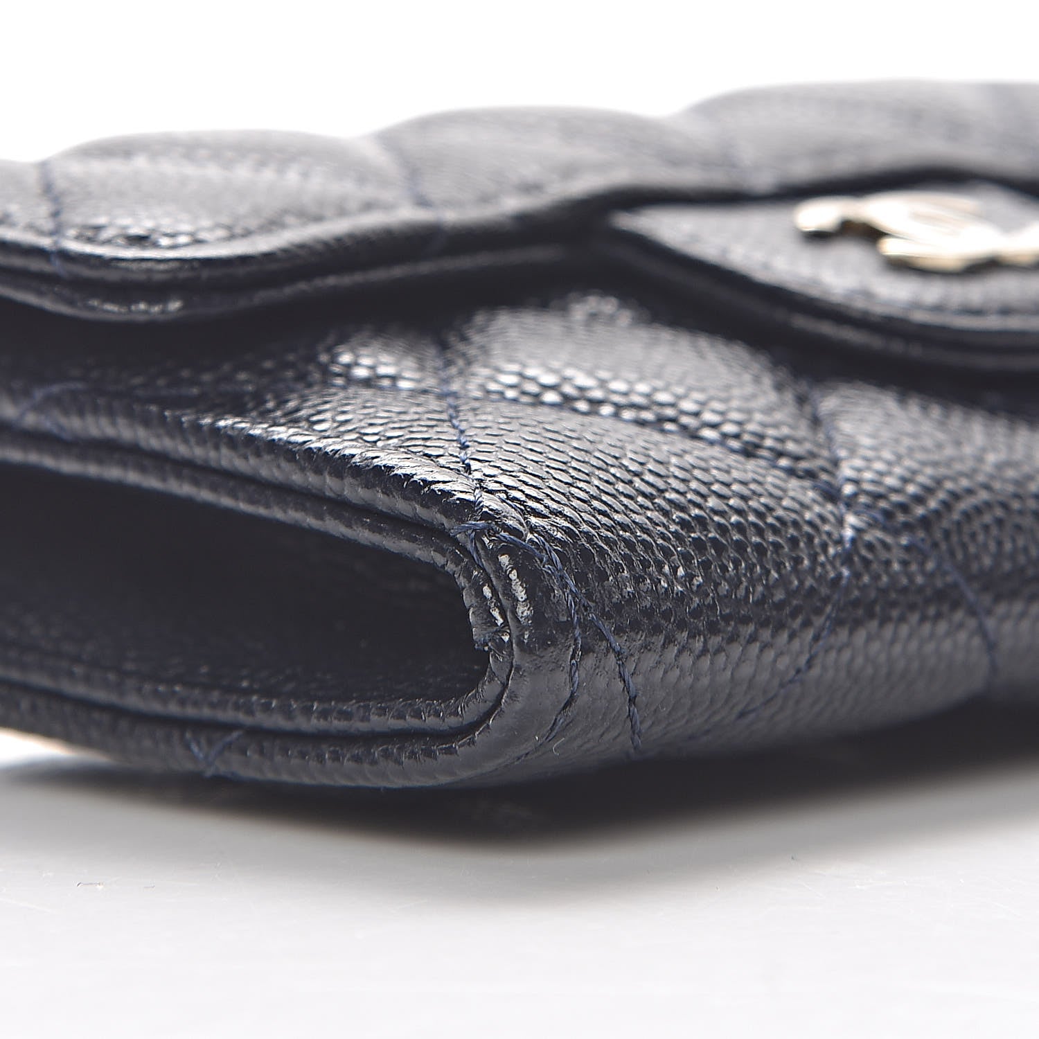 Chanel Caviar Quilted Flap Card Holder Wallet Navy Blue 9 of 12
