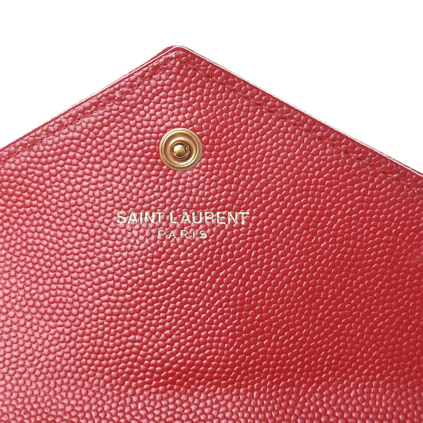 Grain De Poudre Matelasse Chevron Small Monogram Envelope Wallet New Red