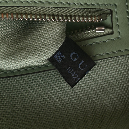Gucci Summer Denim Calfskin GG Monogram Small Ophidia Top Handle Bag Pale Green 8 of 11