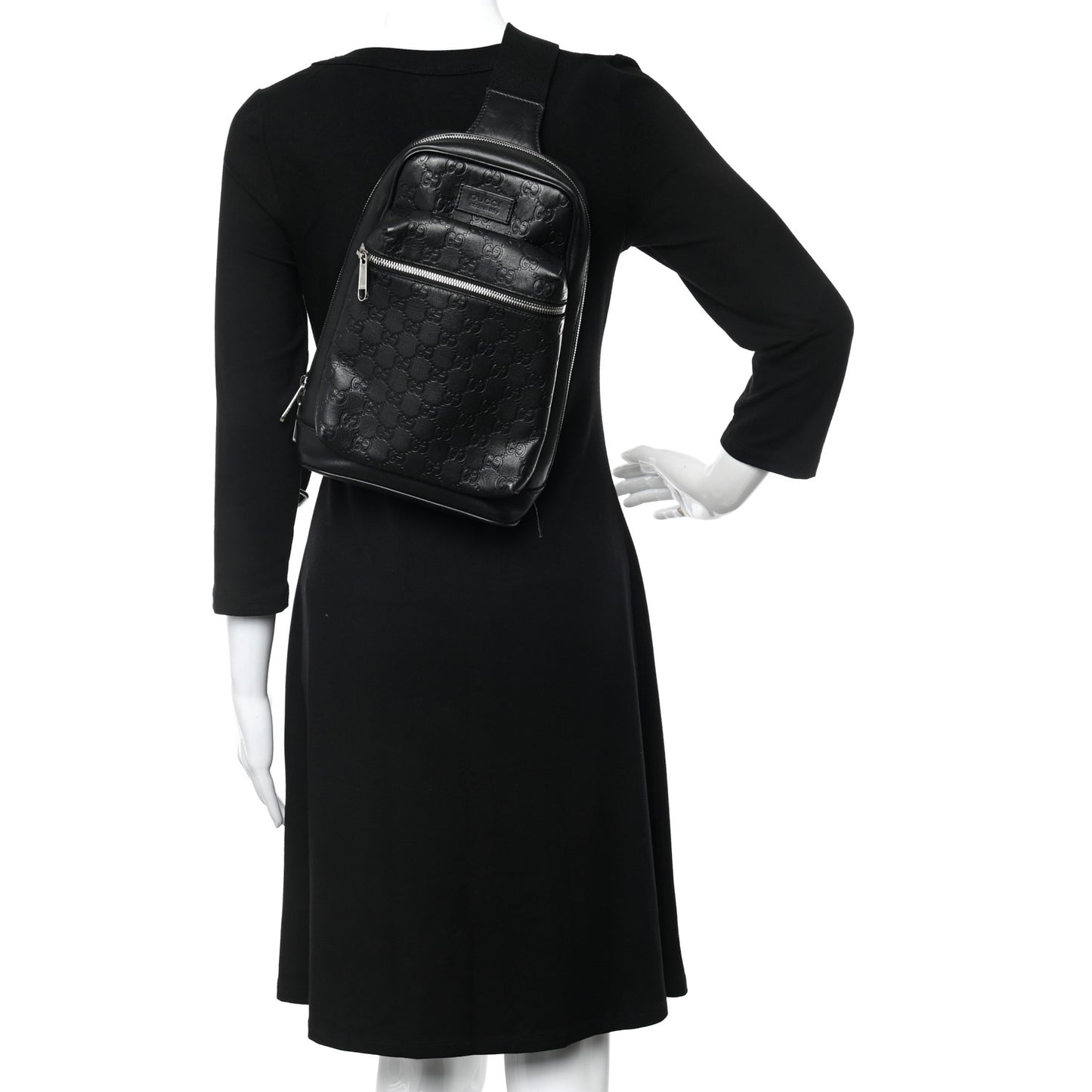 Guccissima Sling Backpack Black