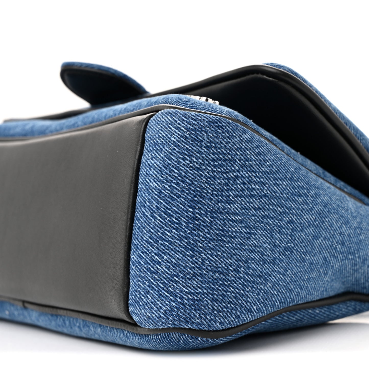 Soft Padded Denim Calfskin Le Bambimou Blue Black