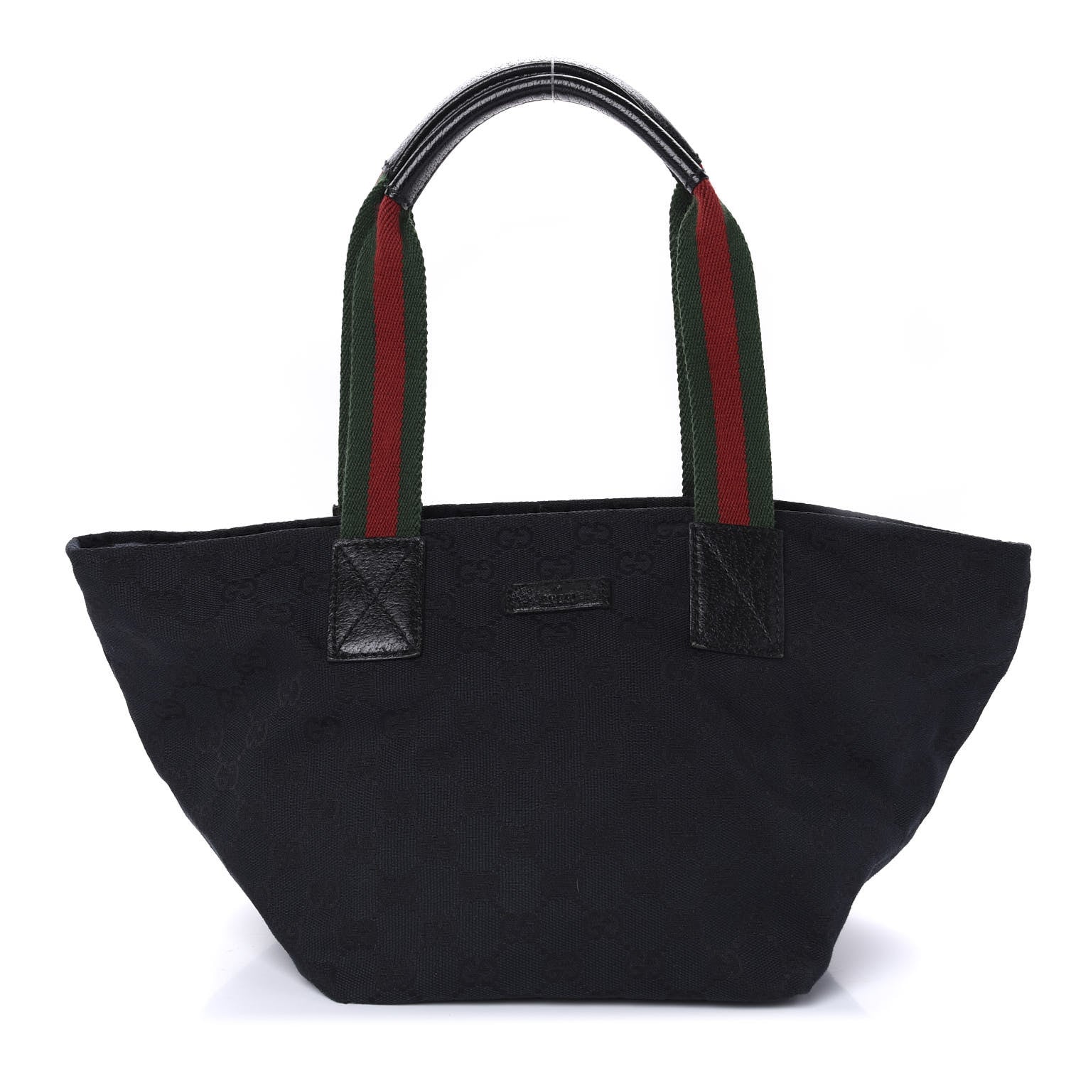 Gucci GG Monogram Small Web Handle Bucket Tote Black 1 of 10
