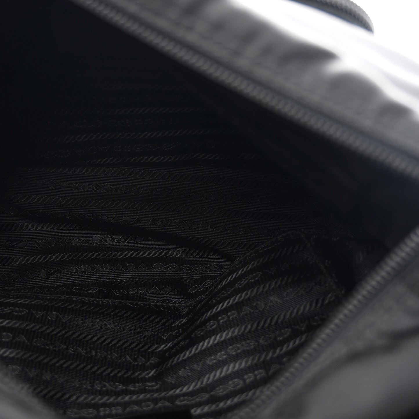 Nylon Vela Saffiano Single Buckle Messenger Shoulder Bag Black