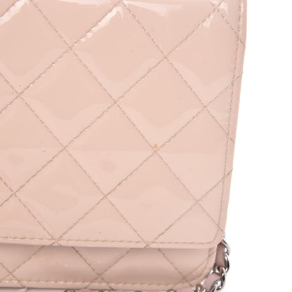 Chanel Patent Quilted Wallet On Chain WOC Light Pink 10 of 10