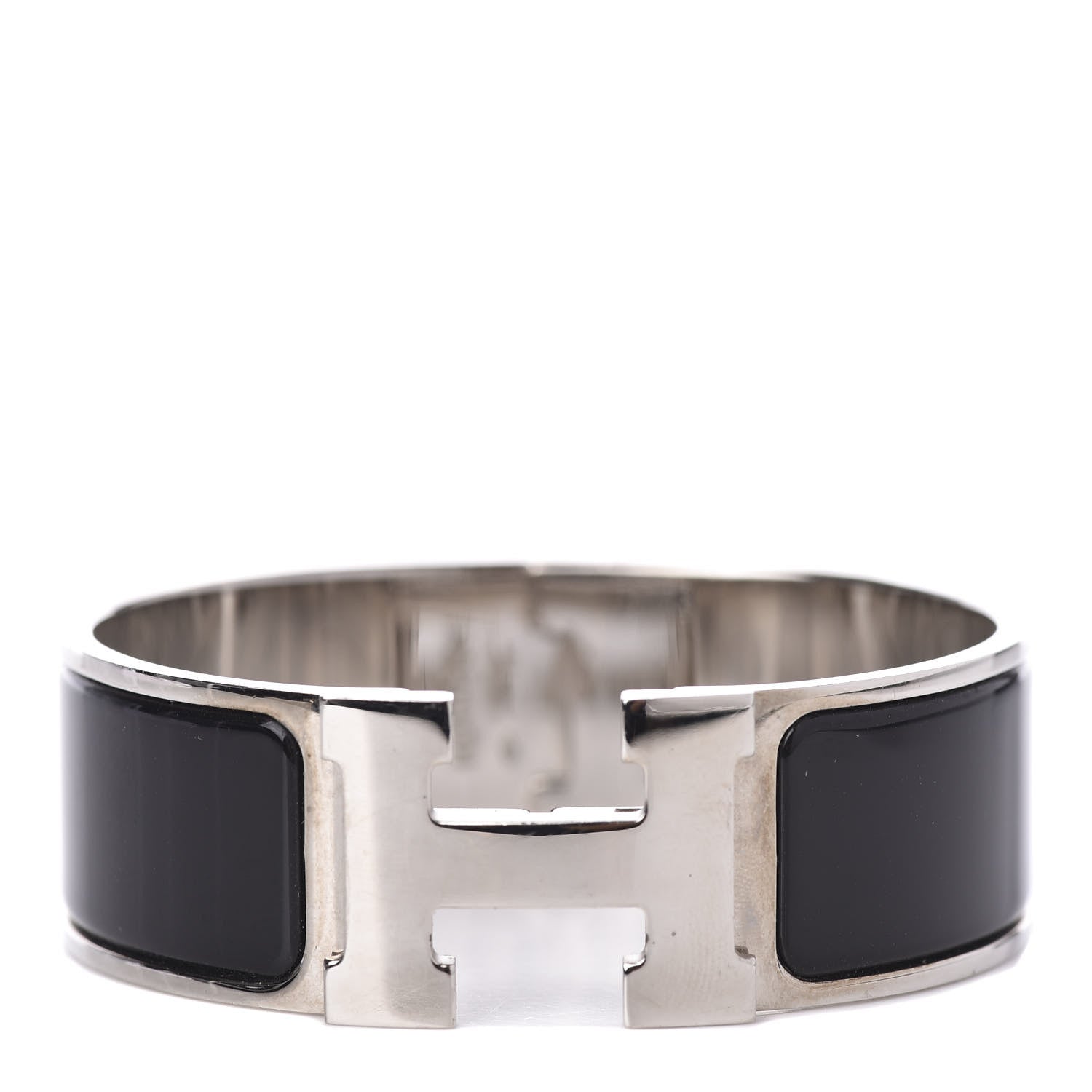 Hermes Enamel Wide Clic Clac H Bracelet PM Black 1 of 3