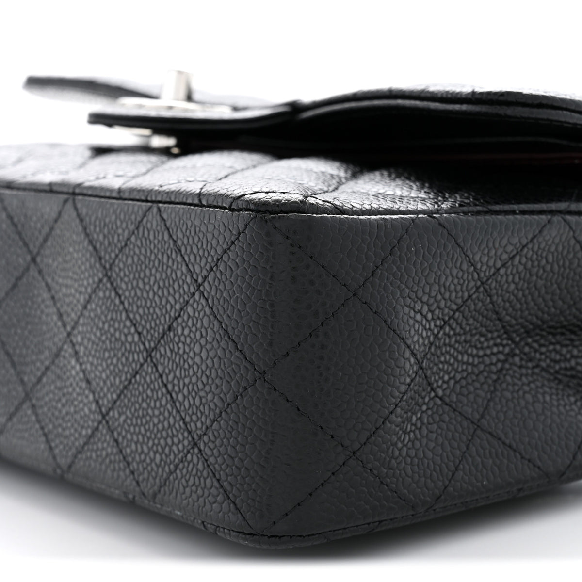 Caviar Quilted Small Double Flap Black