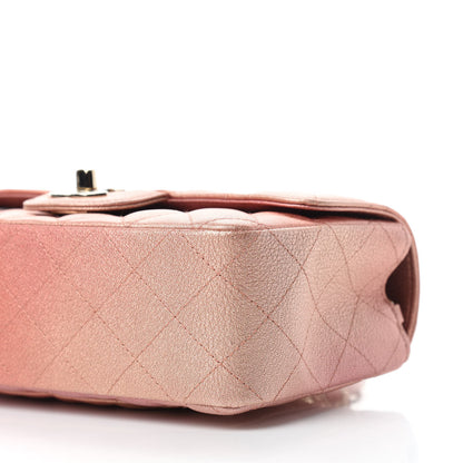 Chanel Metallic Lambskin Quilted Ombre Mini Rectangular Flap Pink 7 of 11