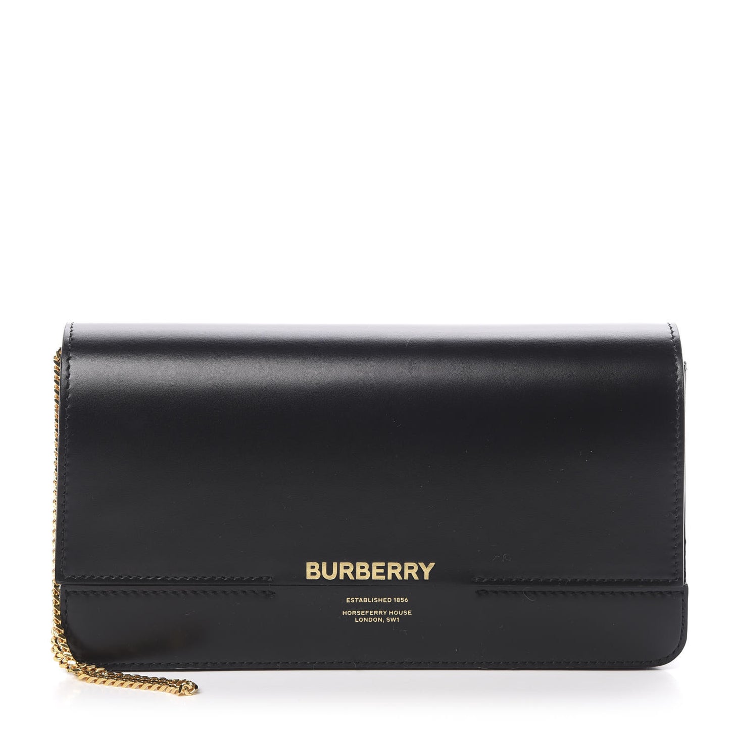 Calfskin Grace Chain Clutch Black