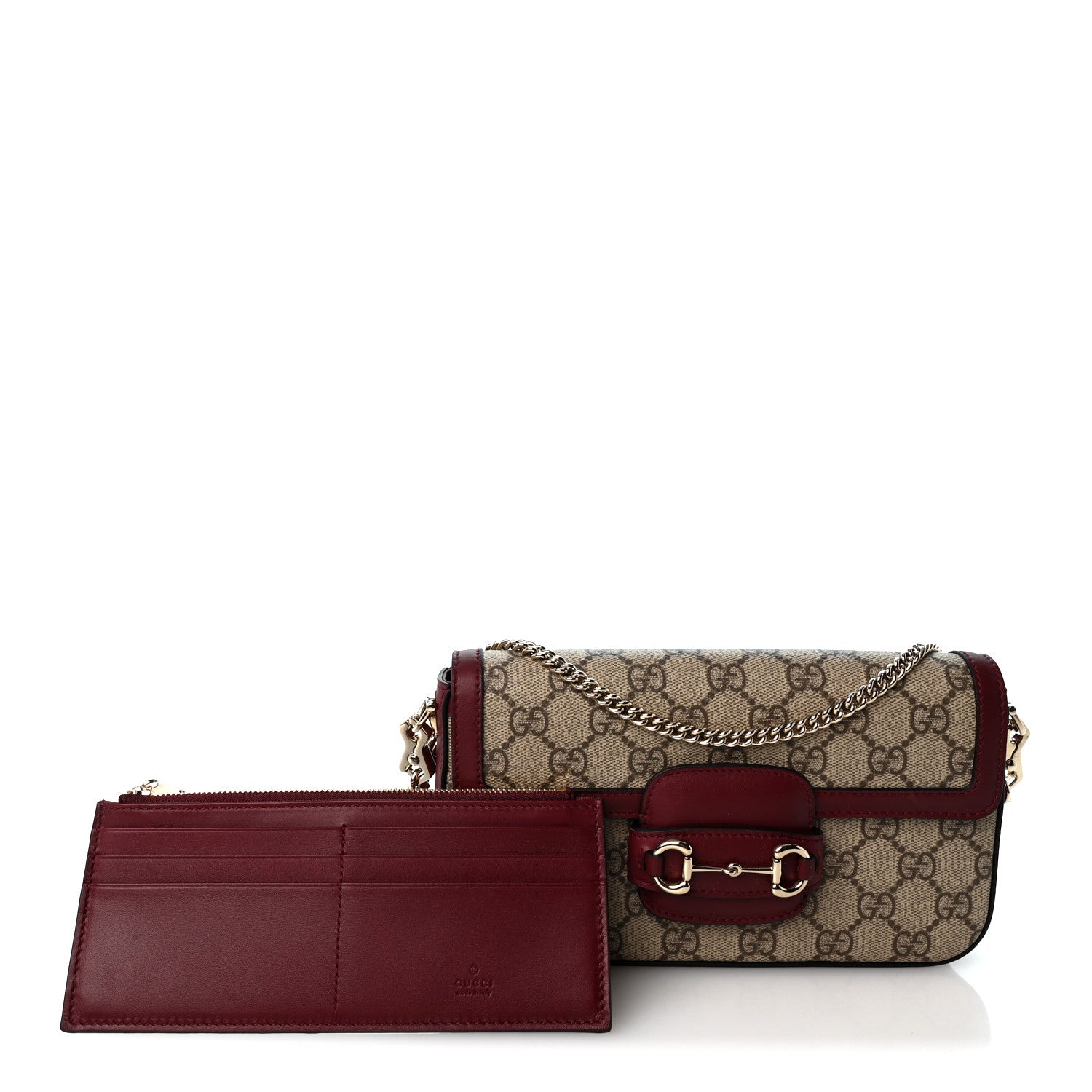 Gucci GG Supreme Monogram Azalea Calfskin Horsebit 1955 Mini Bag Beige Ebony Rosso Ancora 2 of 9