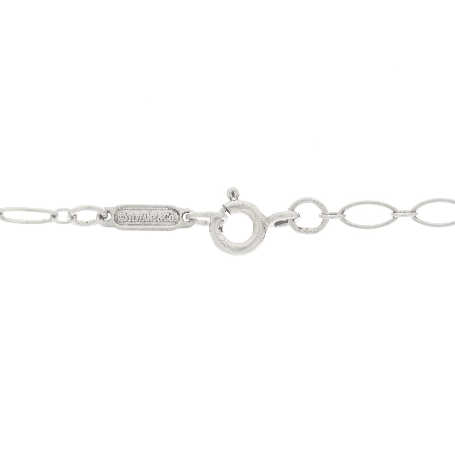 Tiffany Sterling Silver Oval Key Pendant Necklace 4 of 5