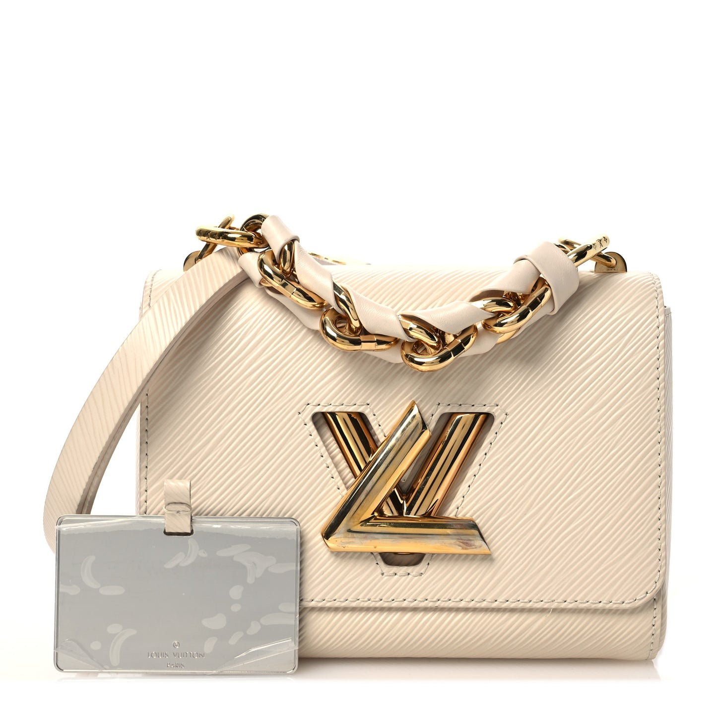 Epi Twist Braided Chain Shoulder Bag PM Quartz White