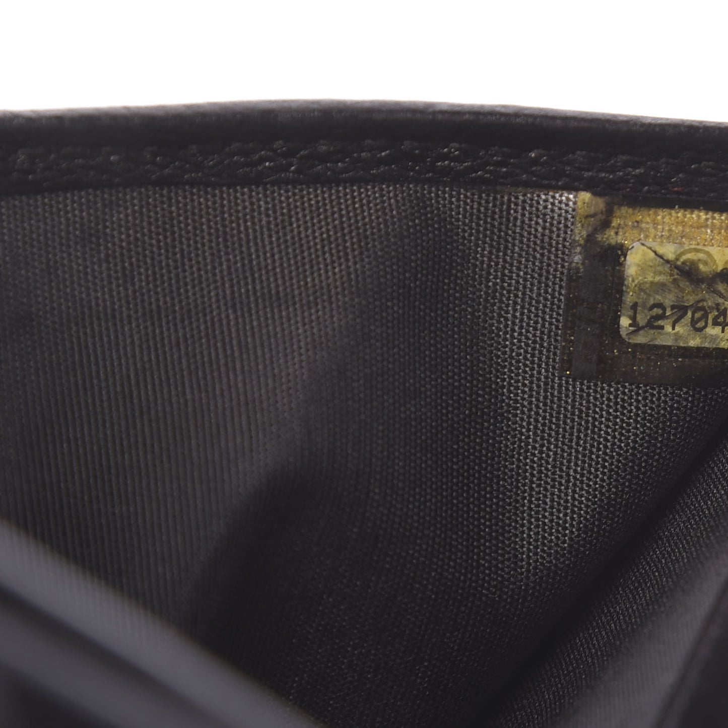 Glazed Goatskin Camellia Embossed French Flap Wallet Black
