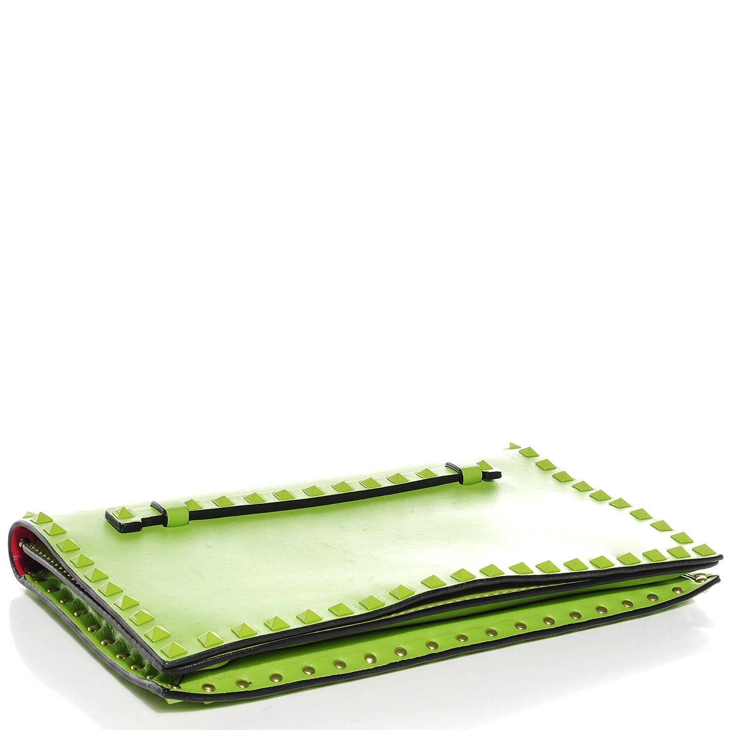 Valentino Garavani Nappa Rockstud Wristlet Clutch Pop Apple 4 of 7