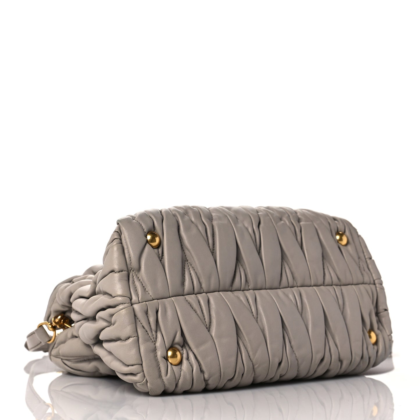 Nappa Matelasse Bauletto Top Handle Bowler Pomice