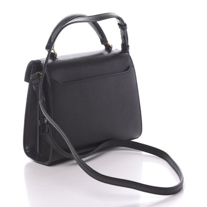Saint Laurent Grain de Poudre Mini Classic Monogram Cassandra Top Handle Black 3 of 9