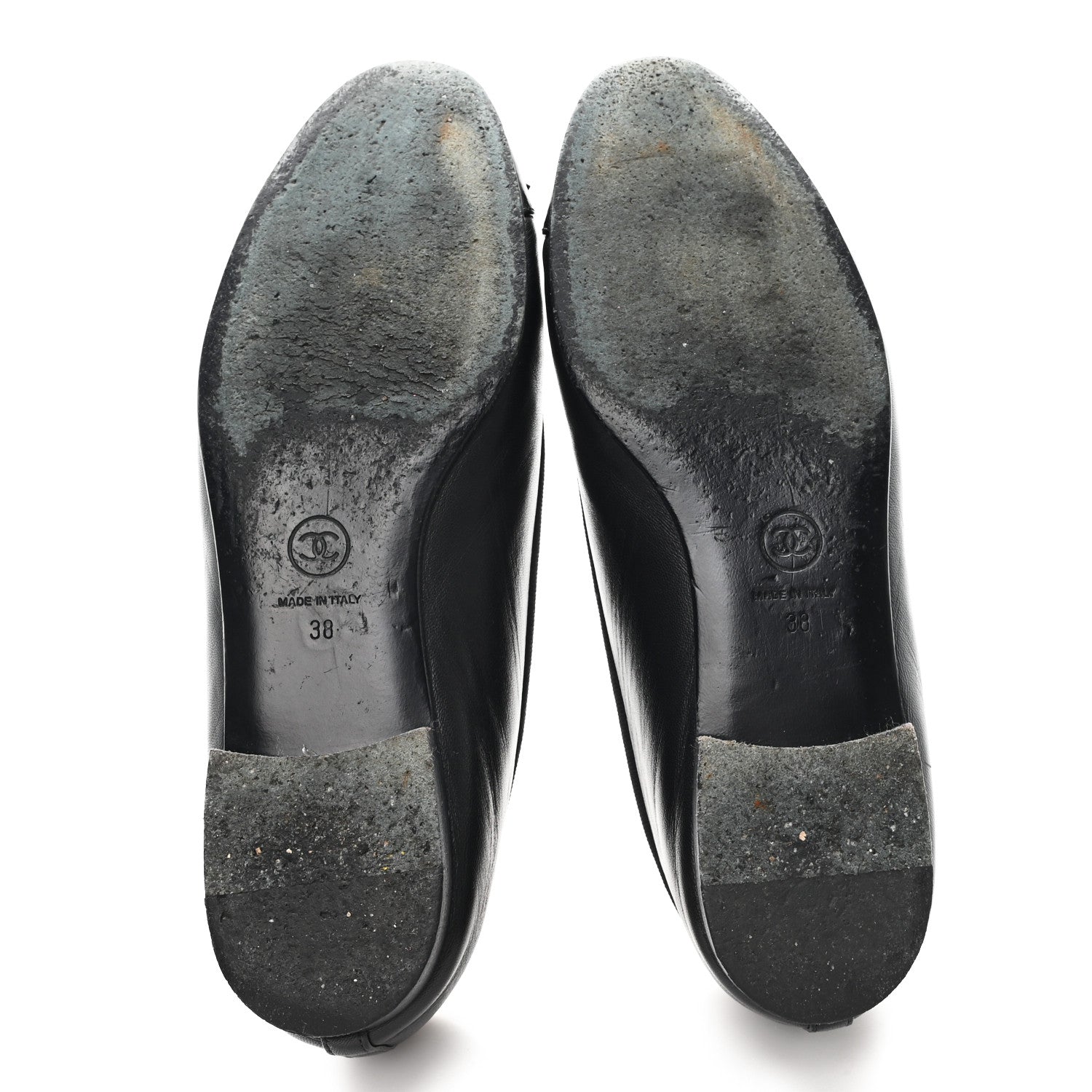 Chanel Lambskin Patent Cap Toe Ballerina Flats 38 Black 6 of 9