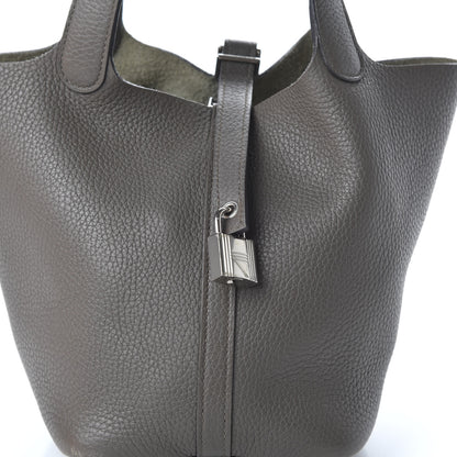Hermes Taurillon Clemence Picotin Lock 18 PM Etain 10 of 11