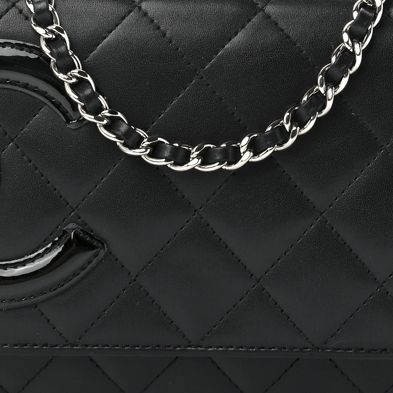 Chanel Calfskin Quilted Cambon Wallet On Chain WOC Black 8 of 12