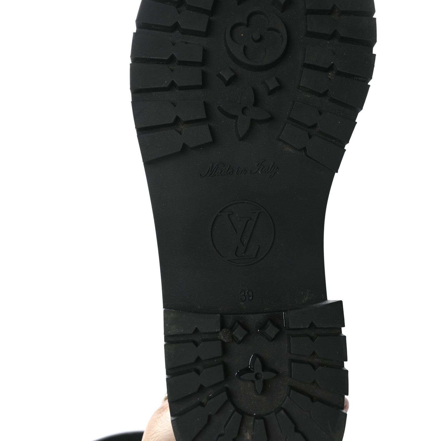 Louis Vuitton Rubber Embossed Monogram Drops Flat Half Boots 39 Black 6 of 7