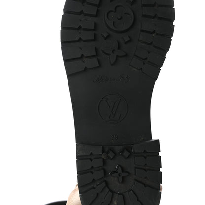 Louis Vuitton Rubber Embossed Monogram Drops Flat Half Boots 39 Black 6 of 7