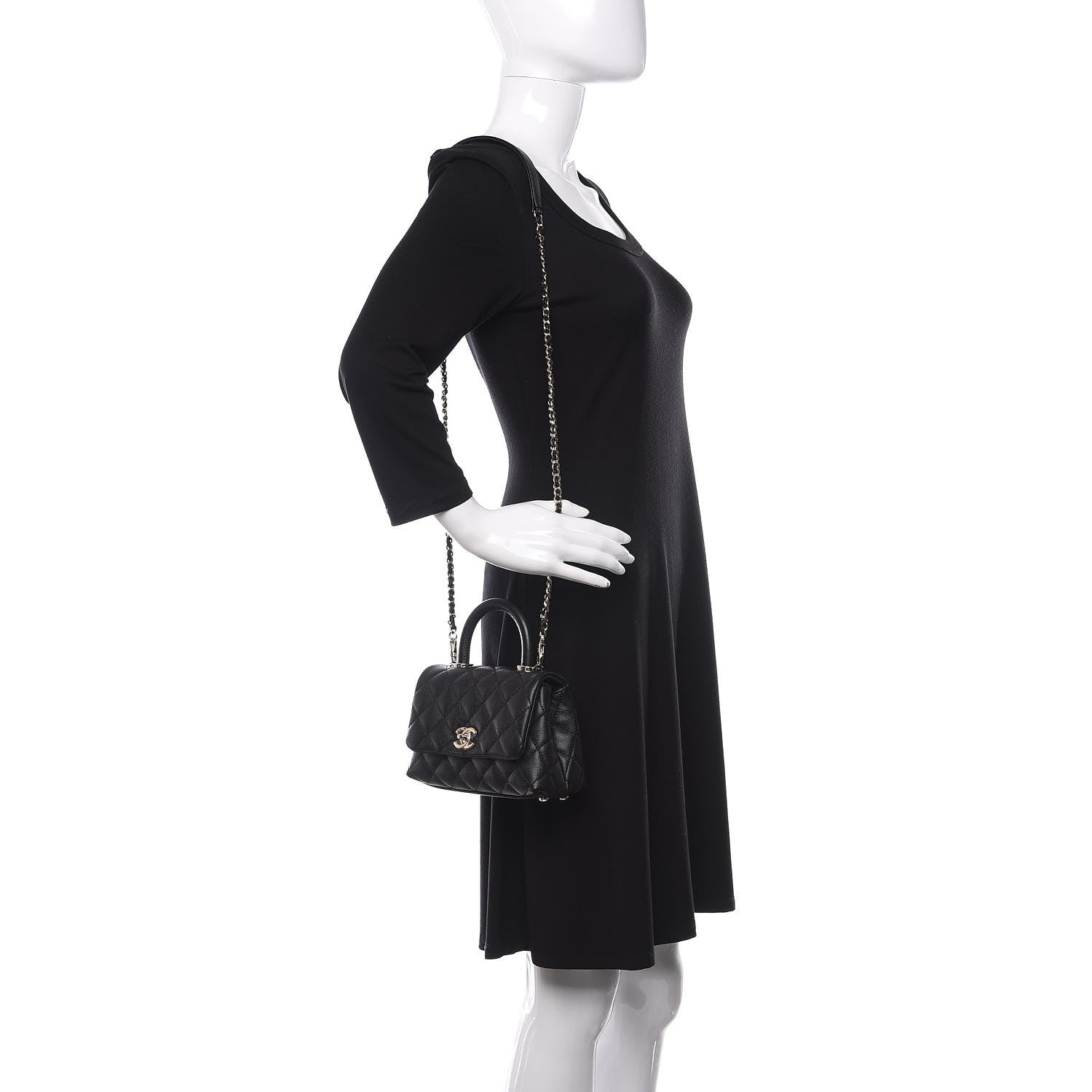 Chanel Caviar Quilted Extra Mini Coco Handle Flap Black 2 of 11