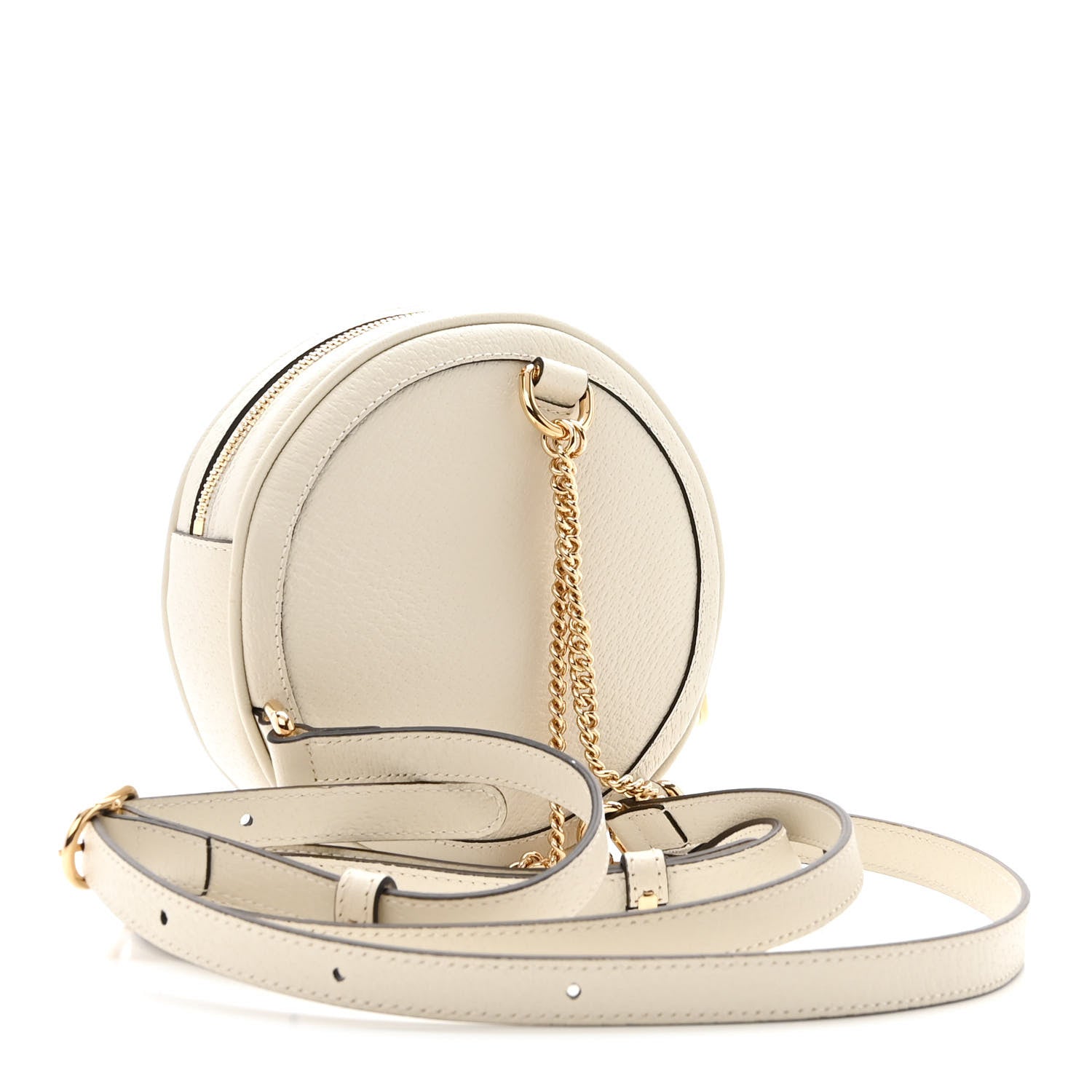 Gucci Textured Calfskin Web Mini Ophidia Round Backpack Mystic White 3 of 10