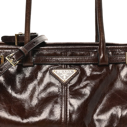 Prada Shiny Nappa Medium Bonnie Shoulder Bag Moro 7 of 9