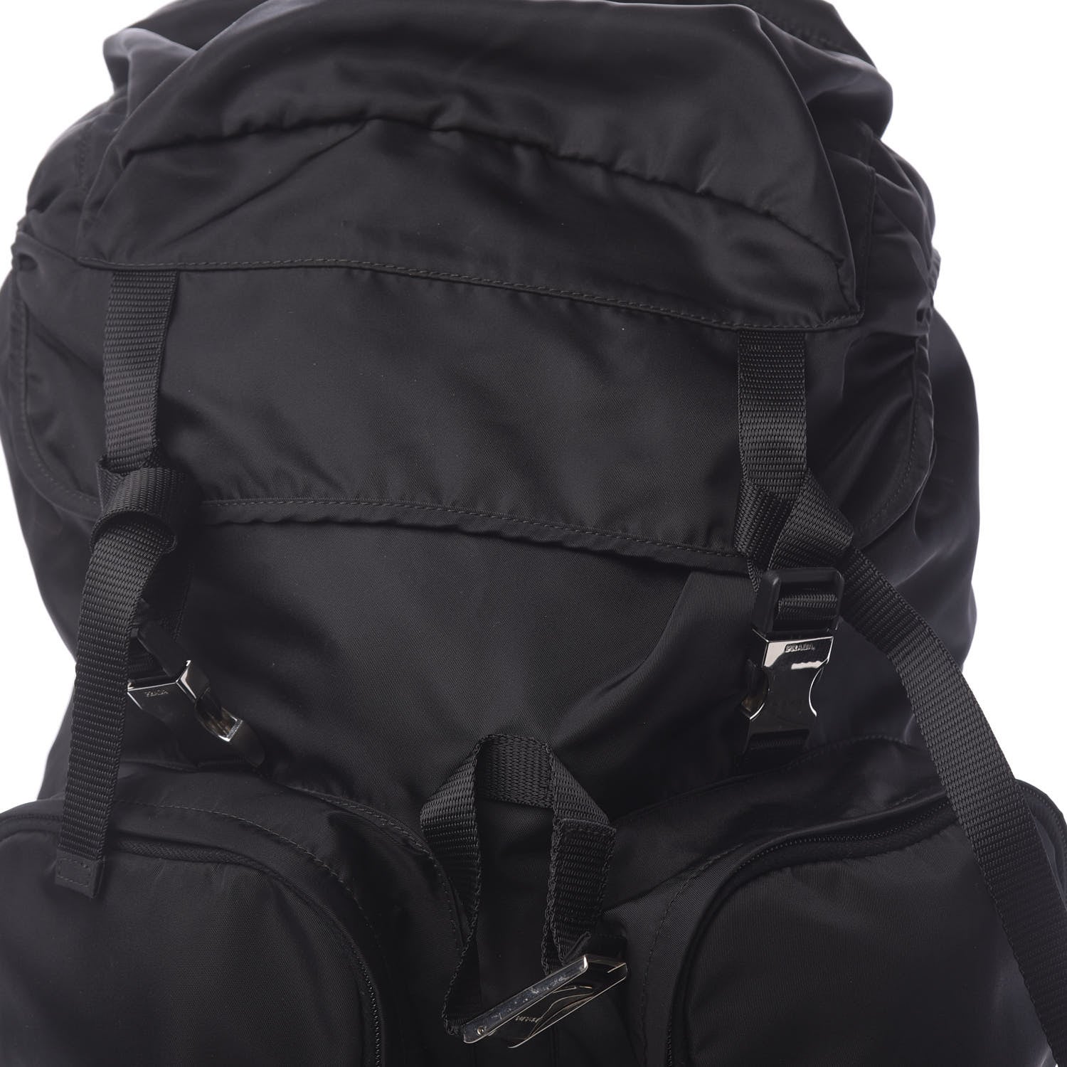 Prada Technical Nylon Double Buckle Backpack Black 10 of 10