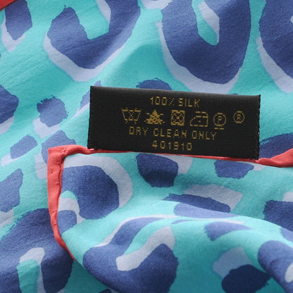 Louis Vuitton Silk Giant Leopard Square Scarf Blue Lagoon 6 of 7