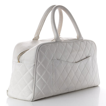 Chanel Caviar Quilted Large Bowler White 3 of 18