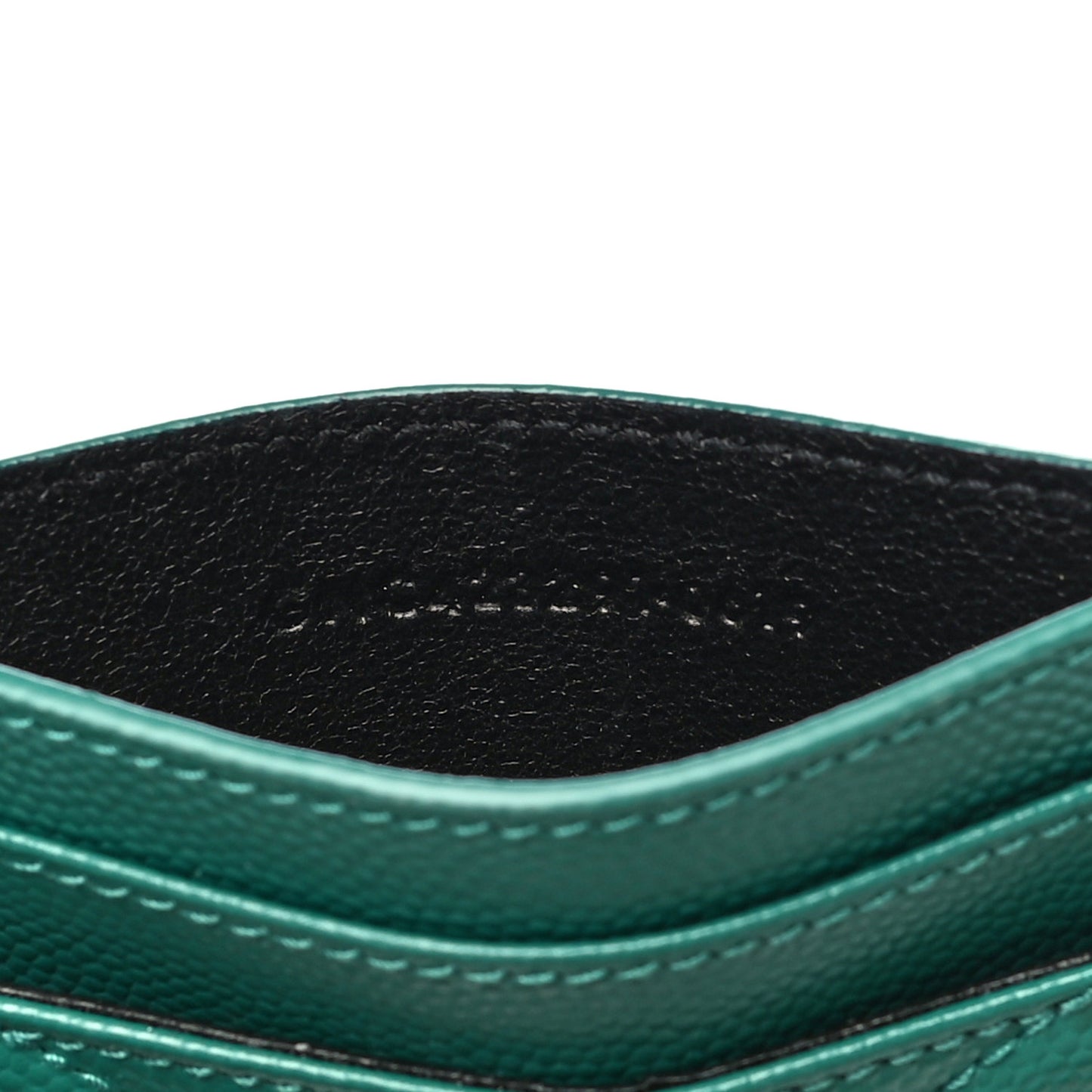 Grain De Poudre Matelasse Chevron Monogram Credit Card Case Malachite