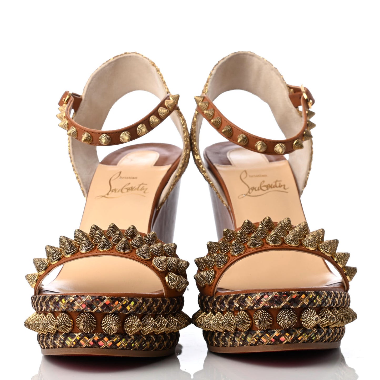 Calfskin Cordorella 110 Wedge Sandals 36 Version Cuoio