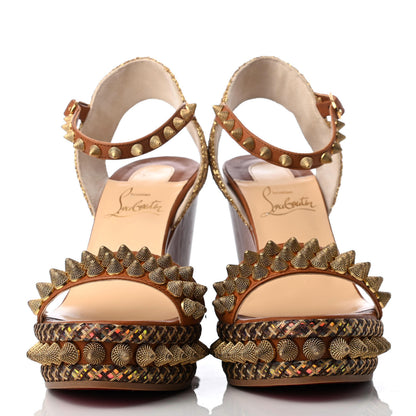 Christian Louboutin Calfskin Cordorella 110 Wedge Sandals 36 Version Cuoio 2 of 8