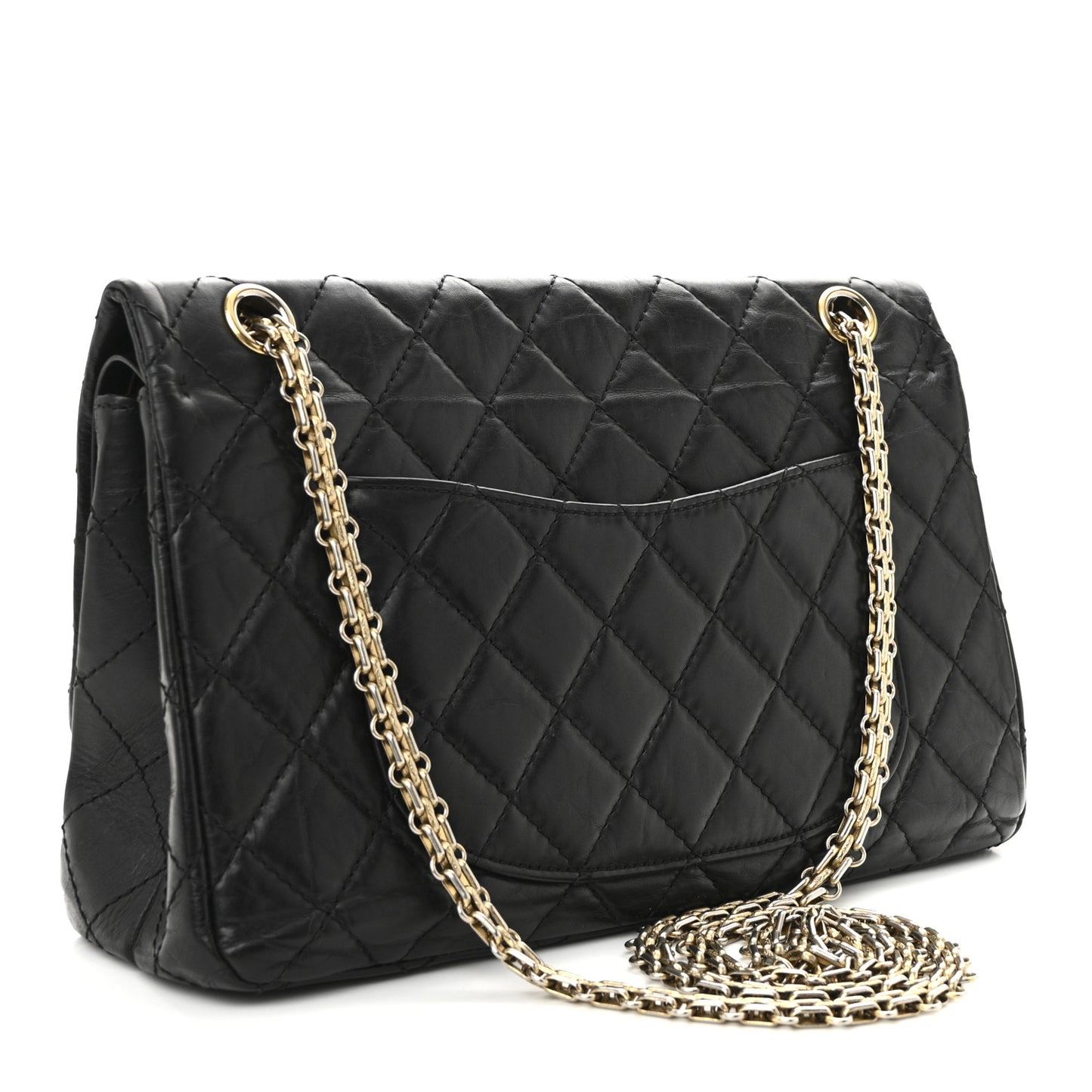 Aged Calfskin Quilted 2.55 Reissue 226 Flap Black