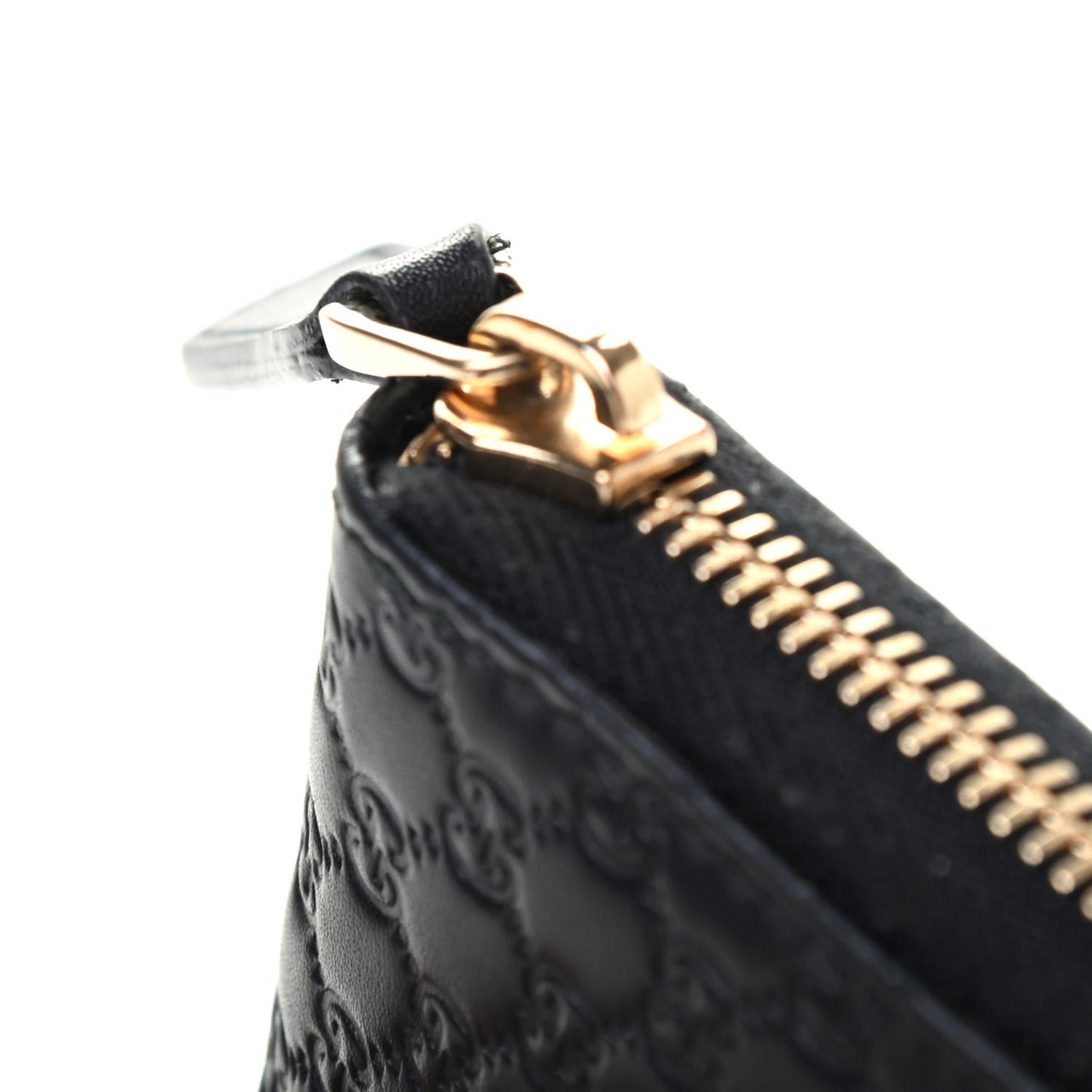 Microguccissima Zip Around Card Case Black