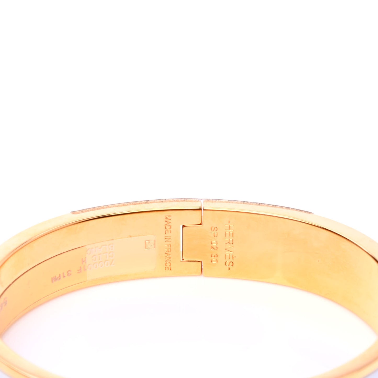 Enamel Narrow Clic Clac H Bracelet PM White