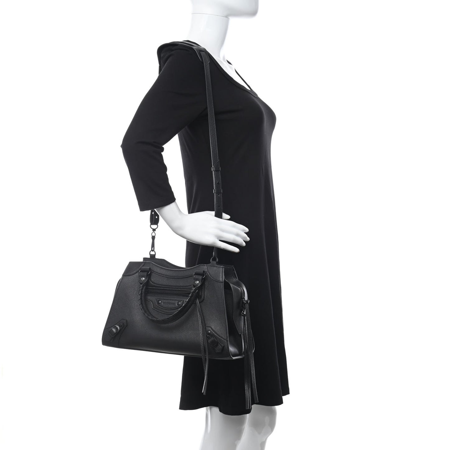 Grained Calfskin Neo Classic Black Hardware S City Black