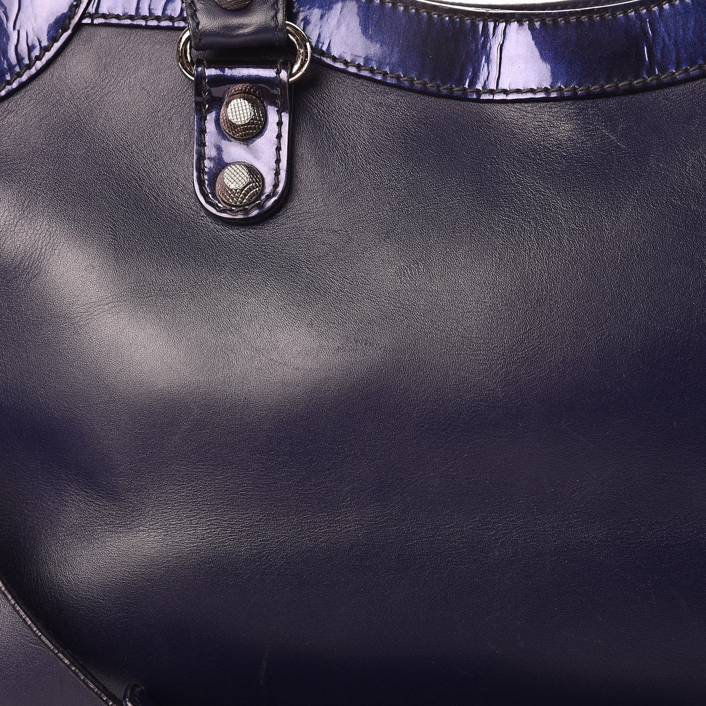 Smooth Calfskin Metallic Patent Giant 12 Silver Hardware City Ultraviolet