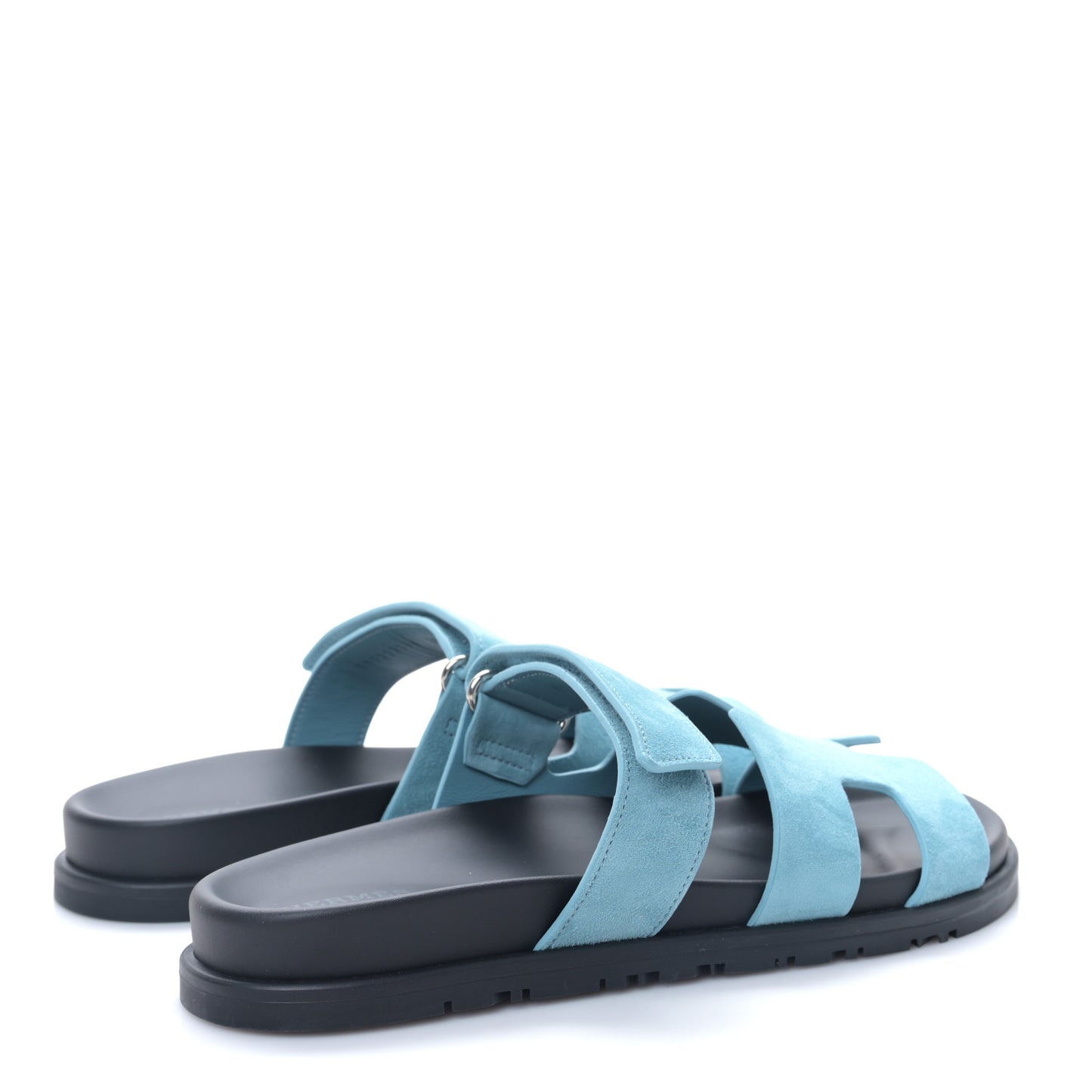 Suede Goatskin Womens Chypre Sandals 38 Bleu Mineral